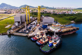 Imagem aérea do Porto de Santos